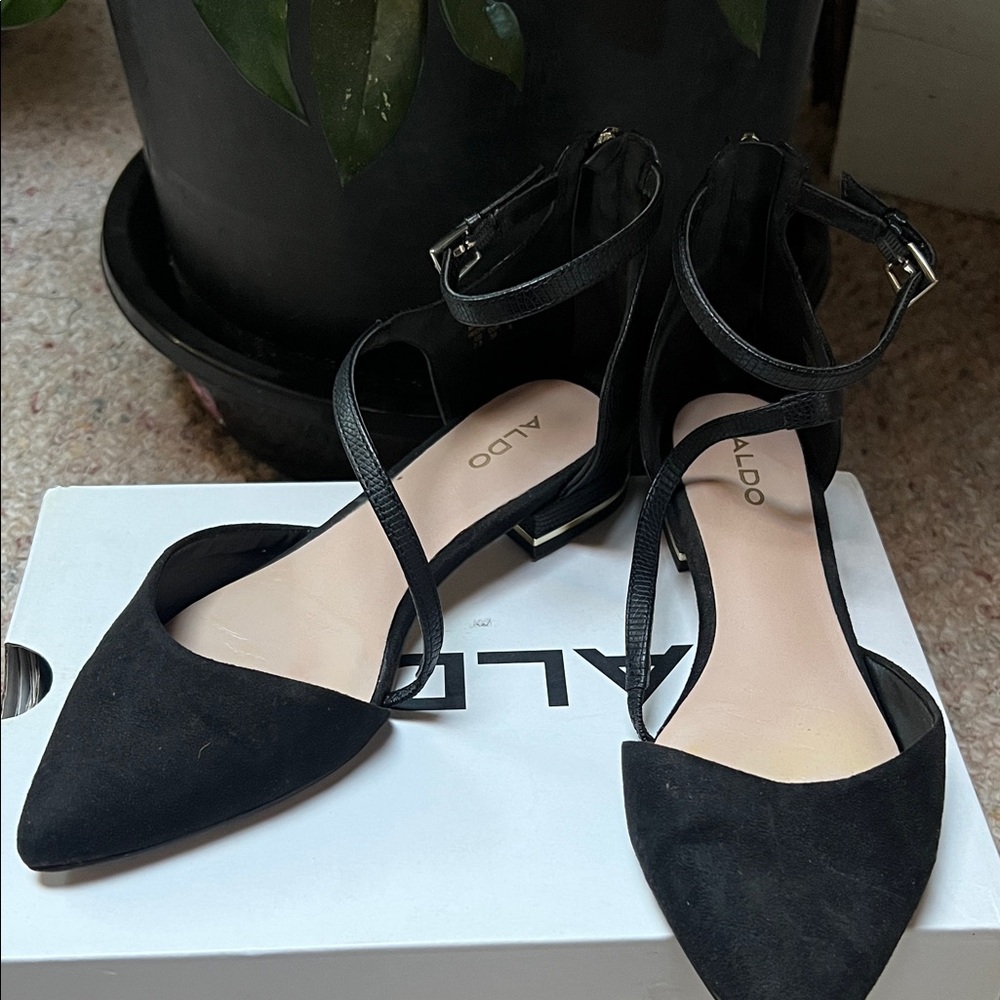 Aldo Black Pointed Toe Heels
